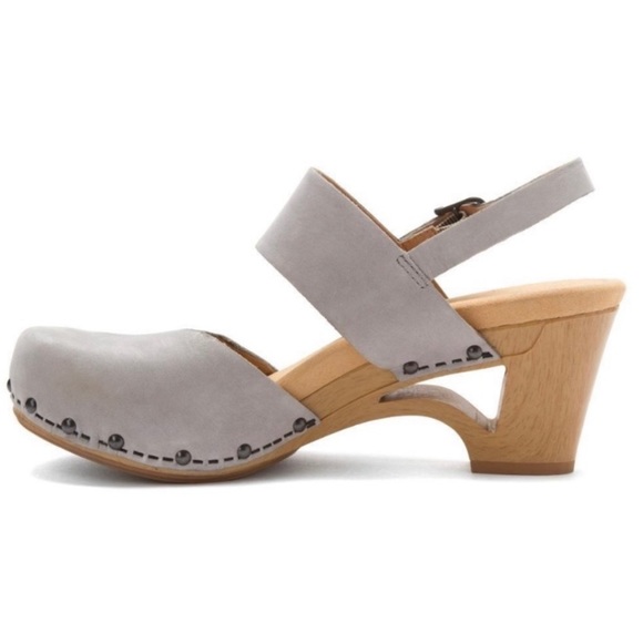 Dansko Shoes - DANSKO Thea Wooden Clog Ankle Strap Sandal Gray Size 37
